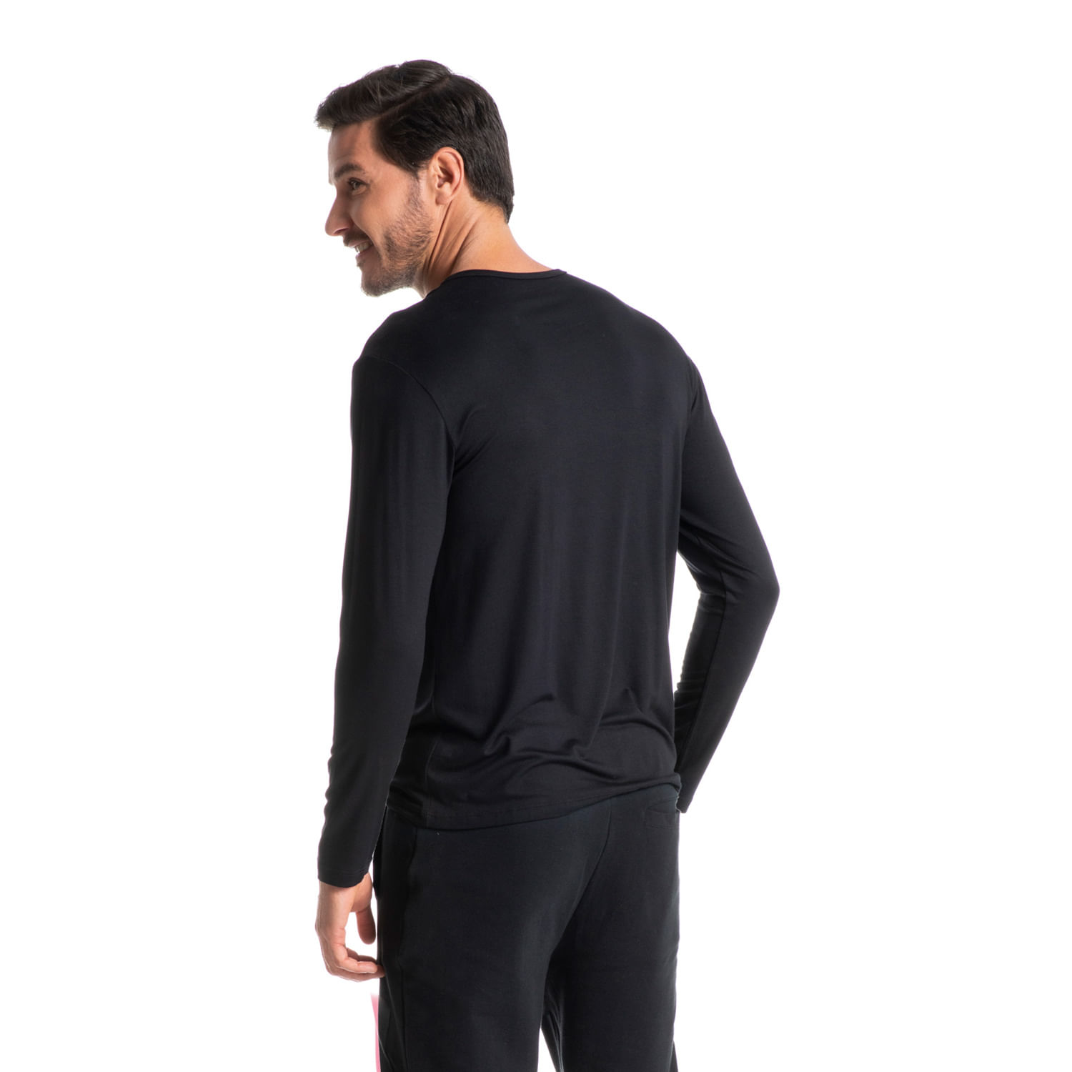 Camiseta Masculina Manga Longa Fred Preto - Imagem 2