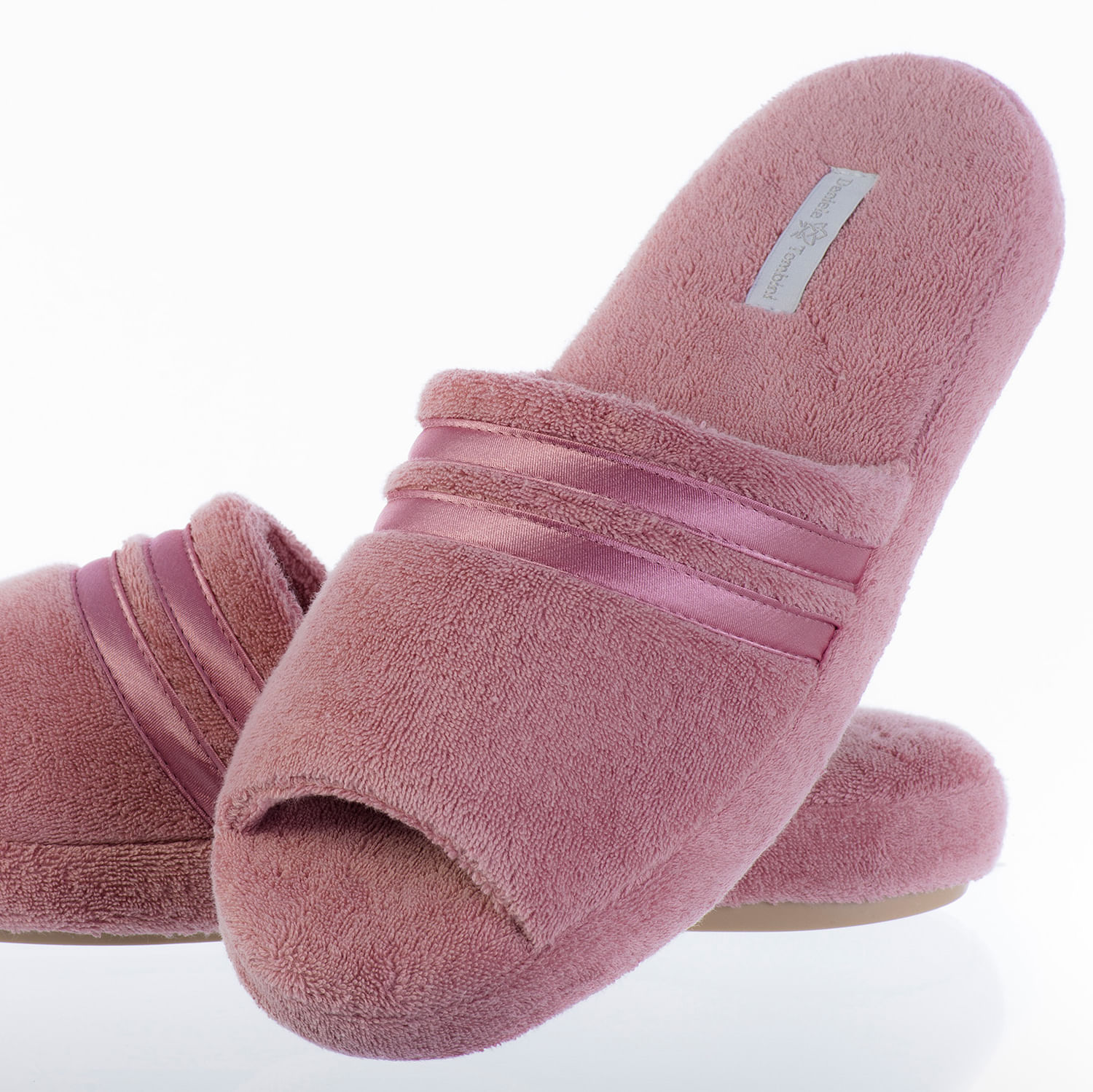 Chinelo Em Atoalhado Aberto Liss Rosa - Imagem 2