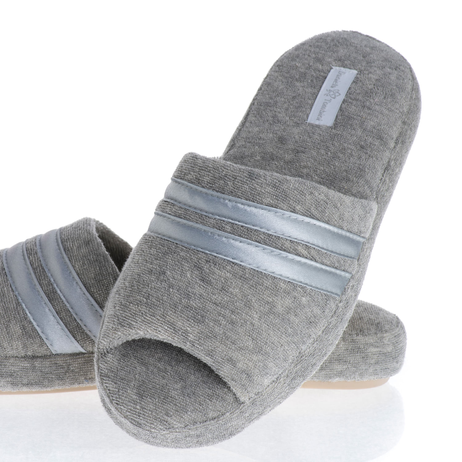 Chinelo Em Atoalhado Aberto Liss Cinza - Imagem 2