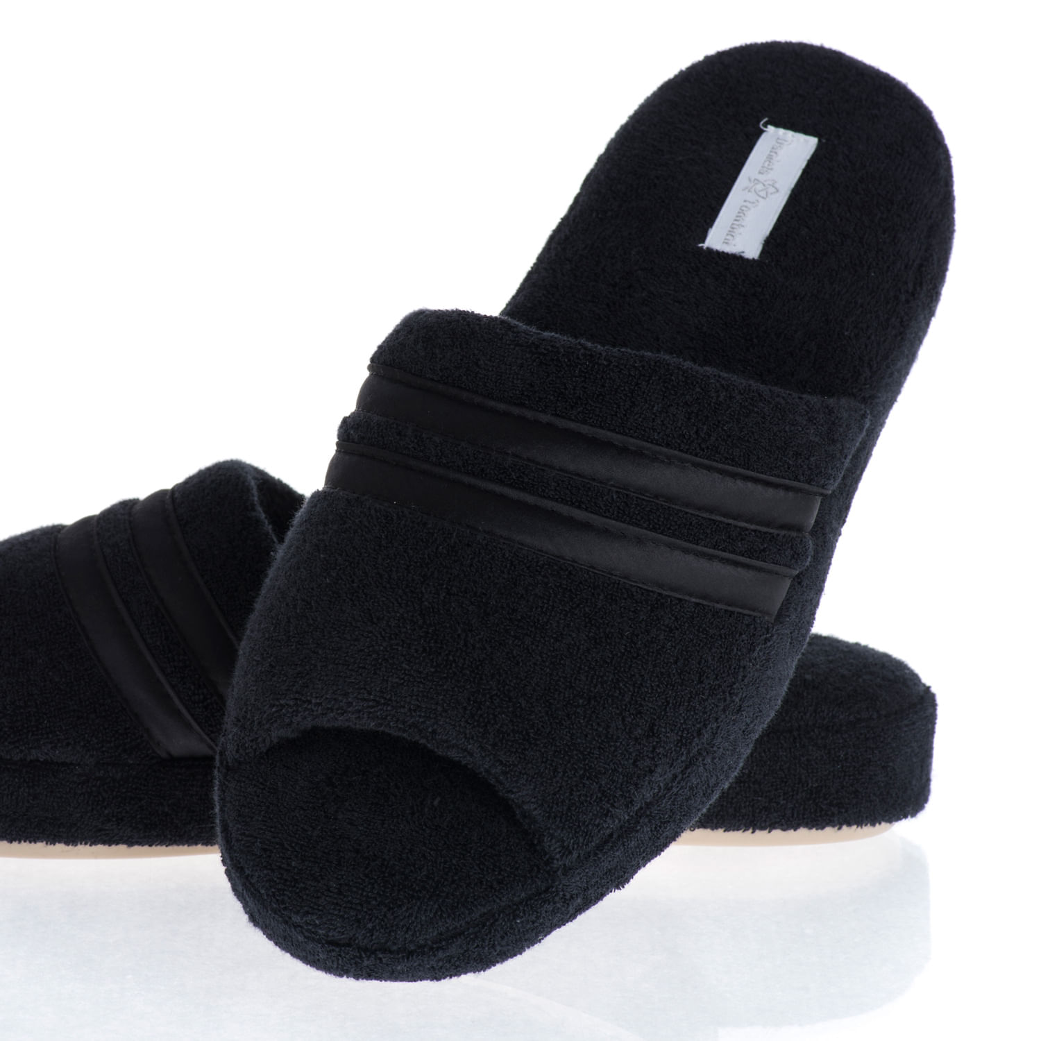 Chinelo Em Atoalhado Aberto Liss Preto - Imagem 2