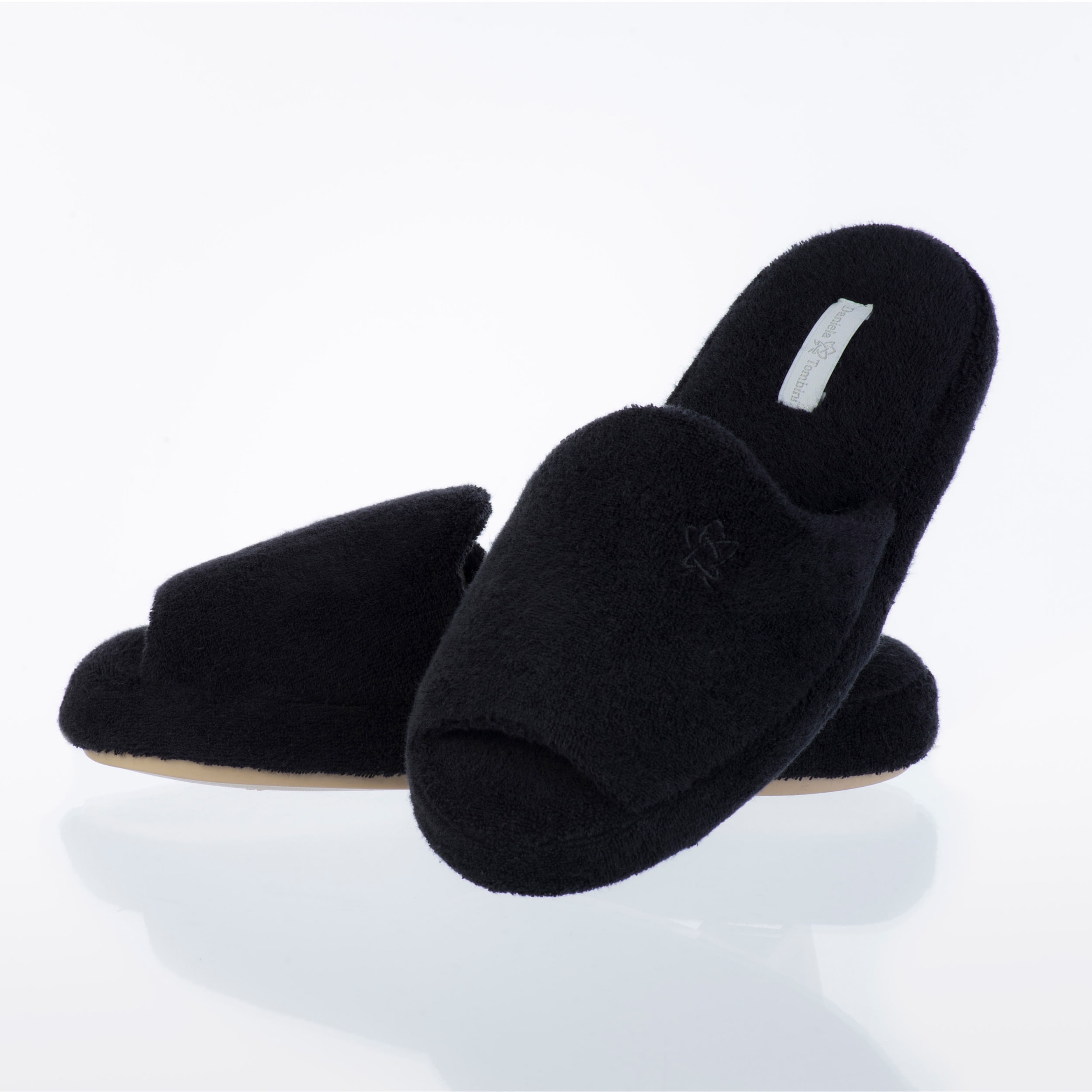 Chinelo Em Atoalhado Bruna Aberto Preto - Imagem 1