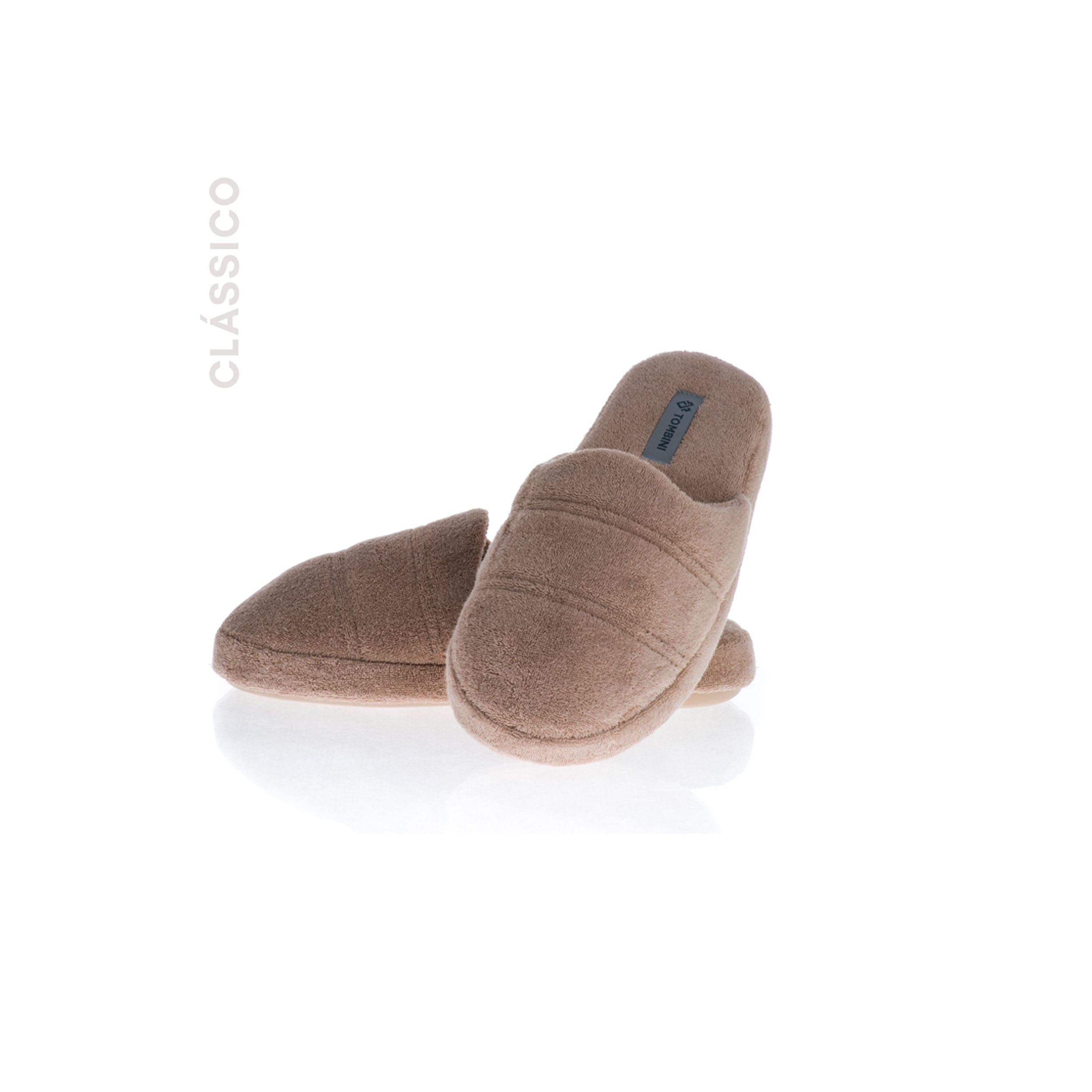 Chinelo Masculino Em Atoalhado Ramon Fechado Bege - Imagem 1