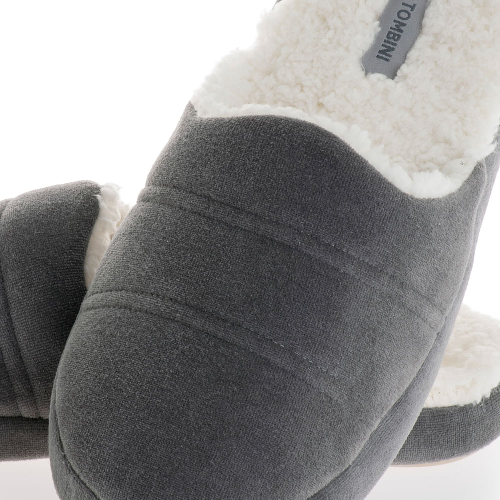 Chinelo Masculino Com Pelo Vicenzo Fechado Cinza-2 - Imagem 2