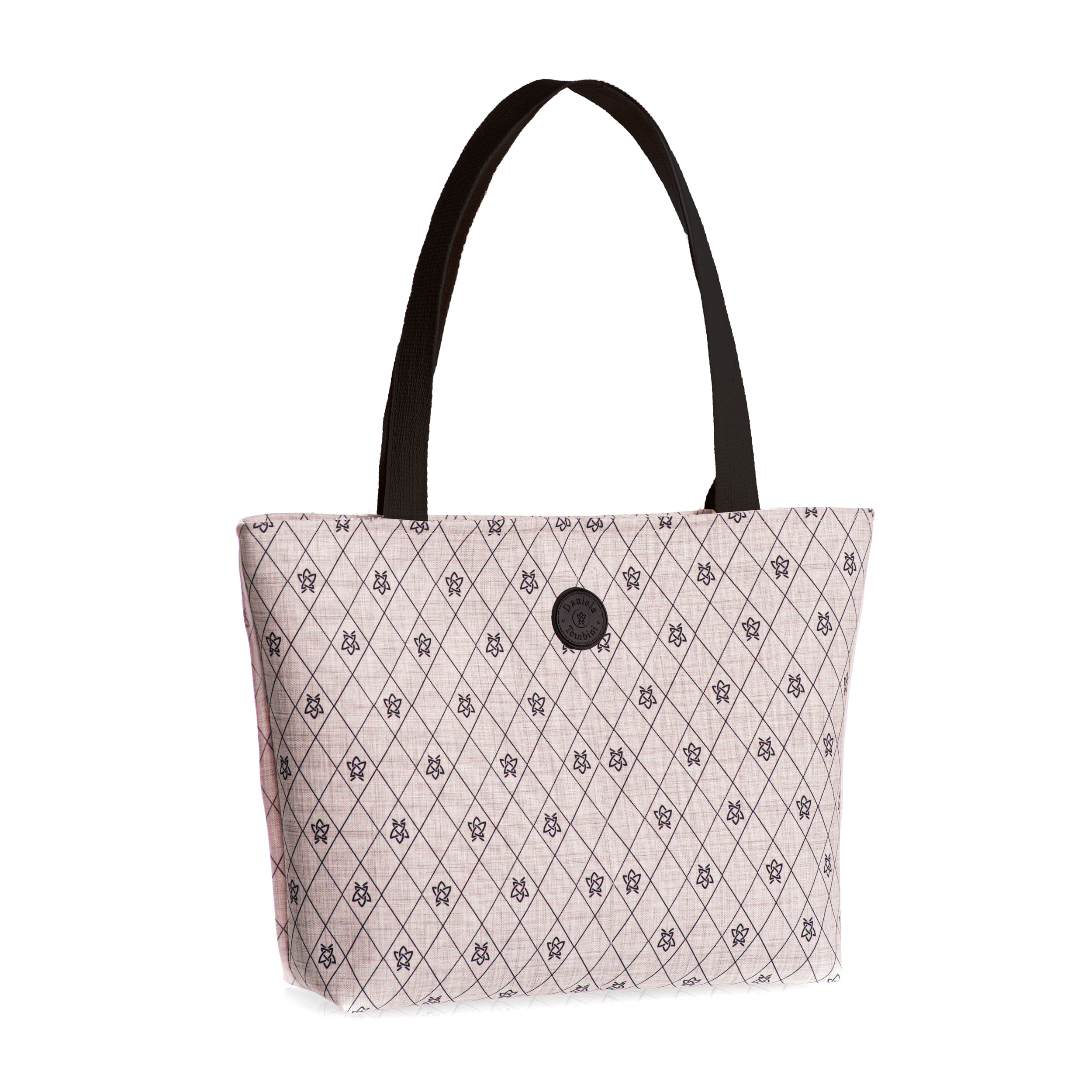 Bolsa  Estampada Flor Preto - Imagem 1