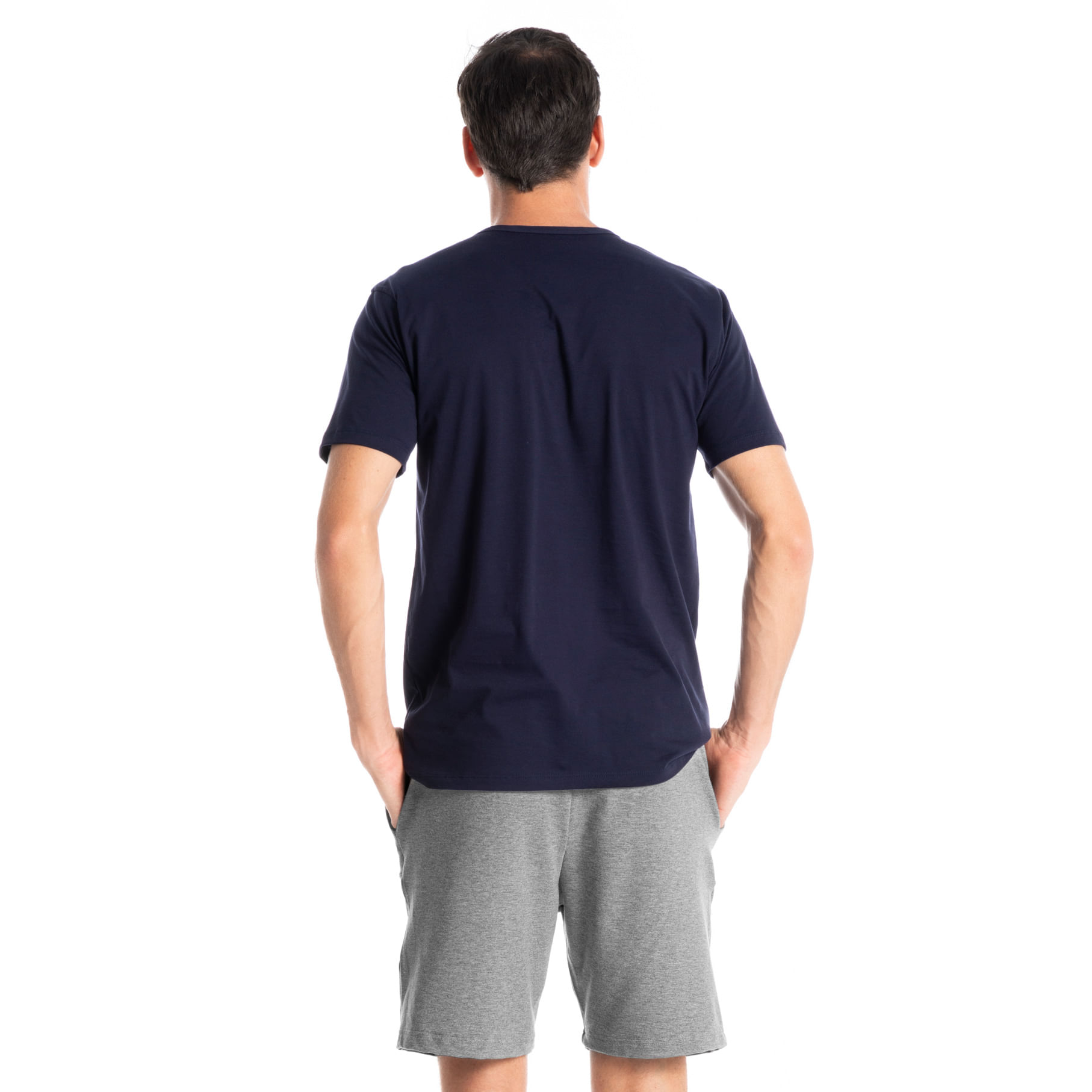 Camiseta Masculina Manga Curta Raul Azul-marinho - Imagem 2