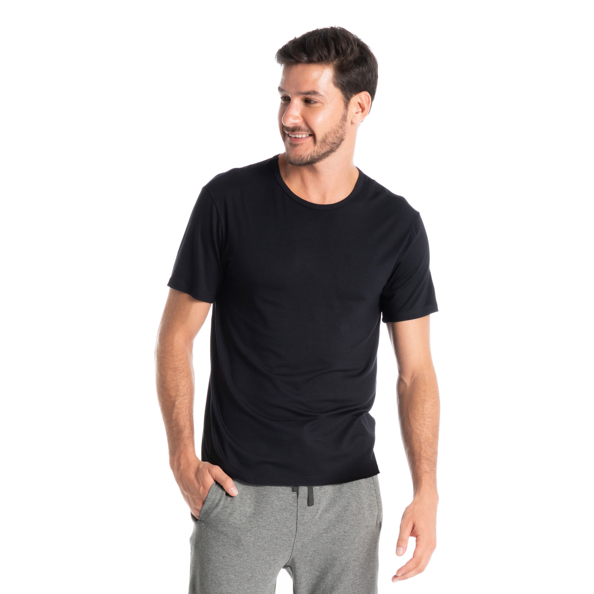 Camiseta Masculina Manga Curta Fred Preto - Imagem 1
