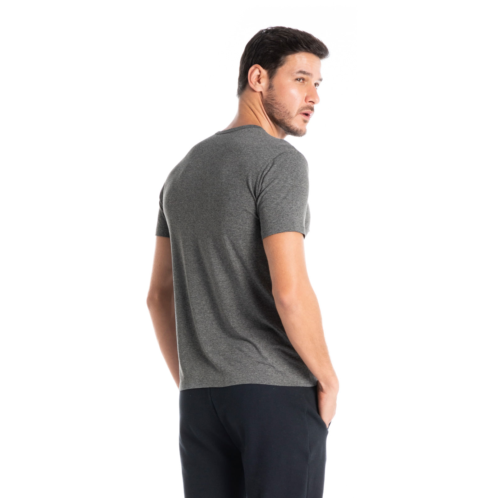 Camiseta Masculina Manga Curta Fred Cinza - Imagem 2