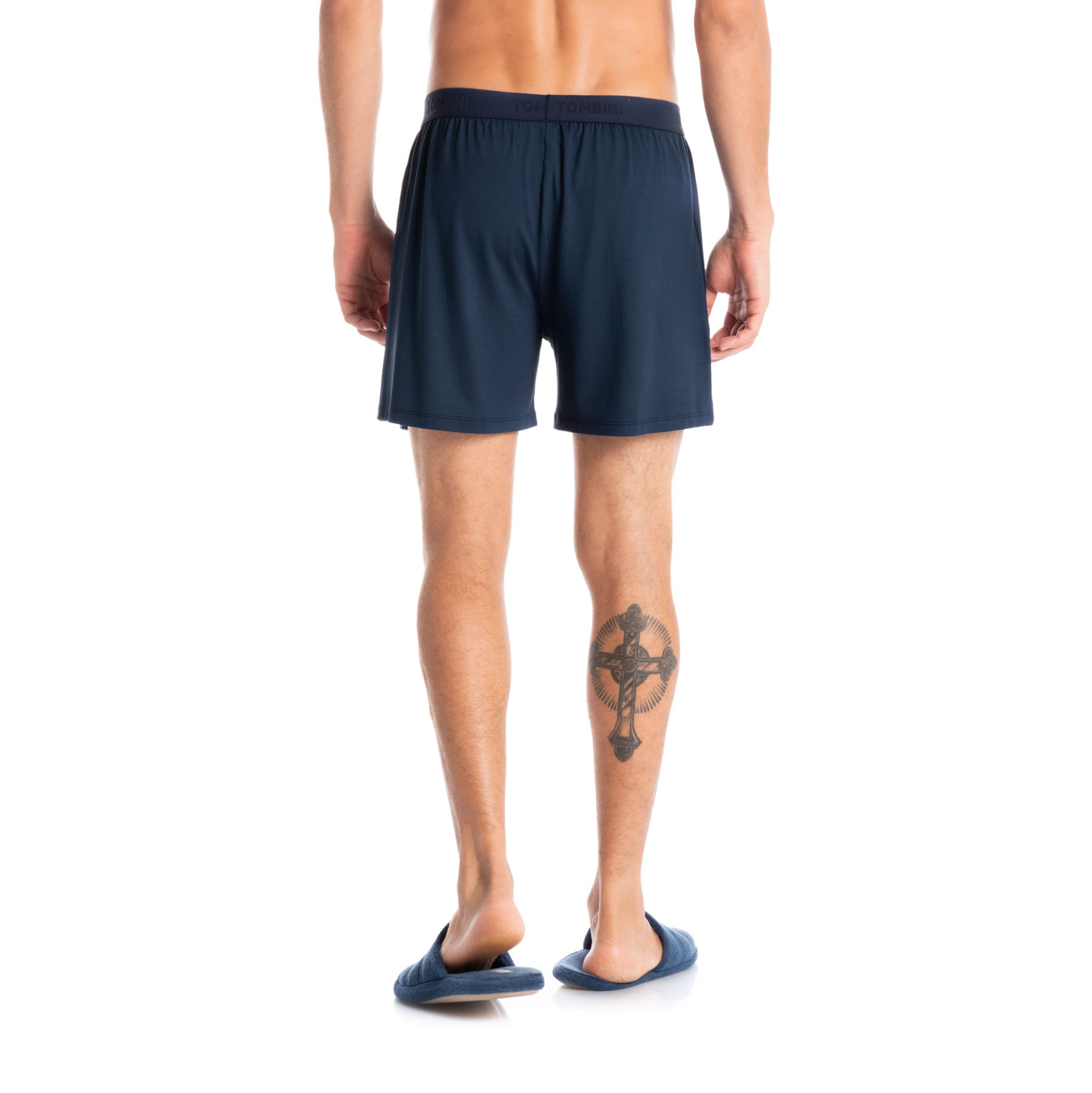 Boxer Masculina Com Elástico Visco Azul-marinho - Imagem 2
