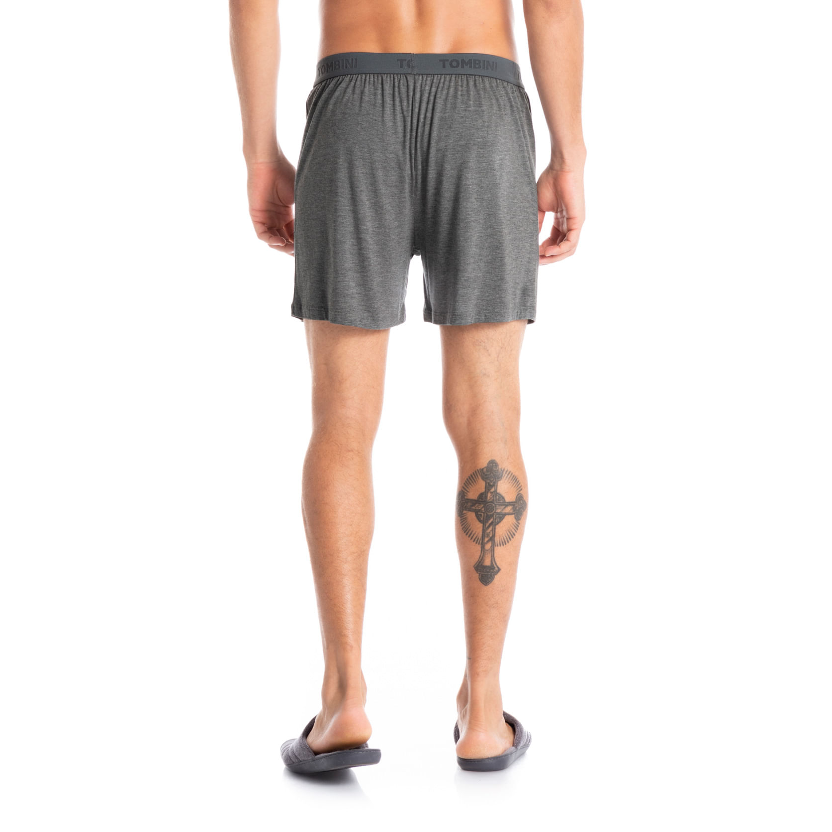 Boxer Masculina Com Elástico Visco Cinza - Imagem 2