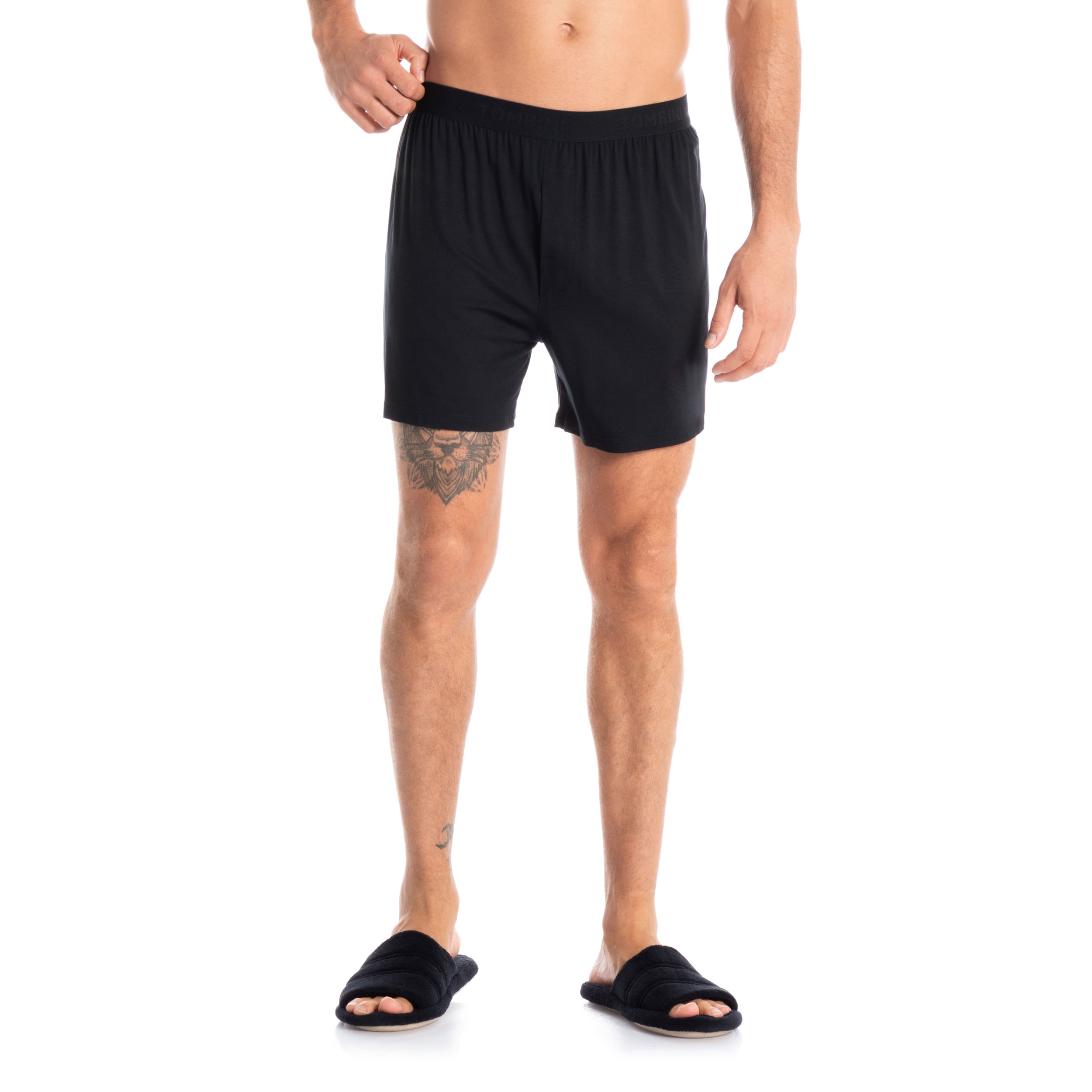Boxer Masculina Com Elástico Visco Preto - Imagem 1