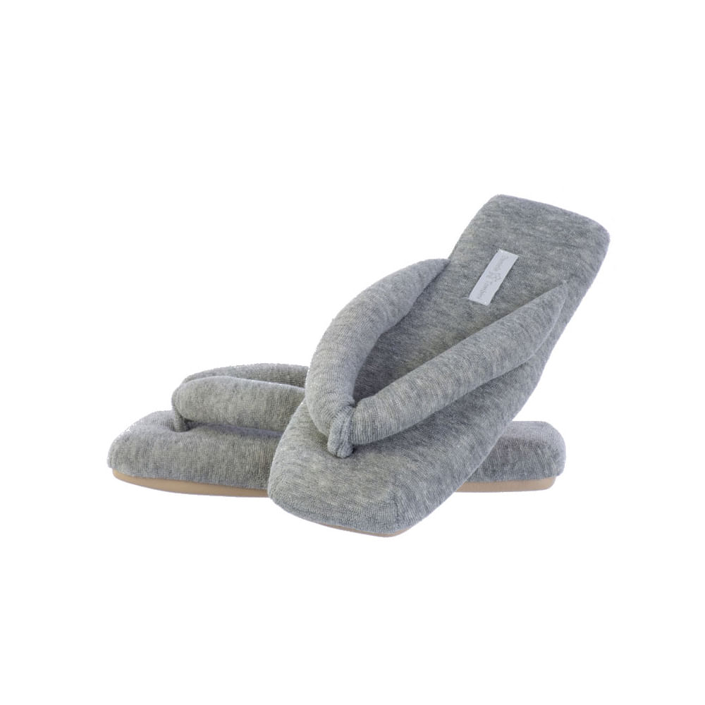 Chinelo Em Atoalhado Dedo Lui Cinza - Imagem 1