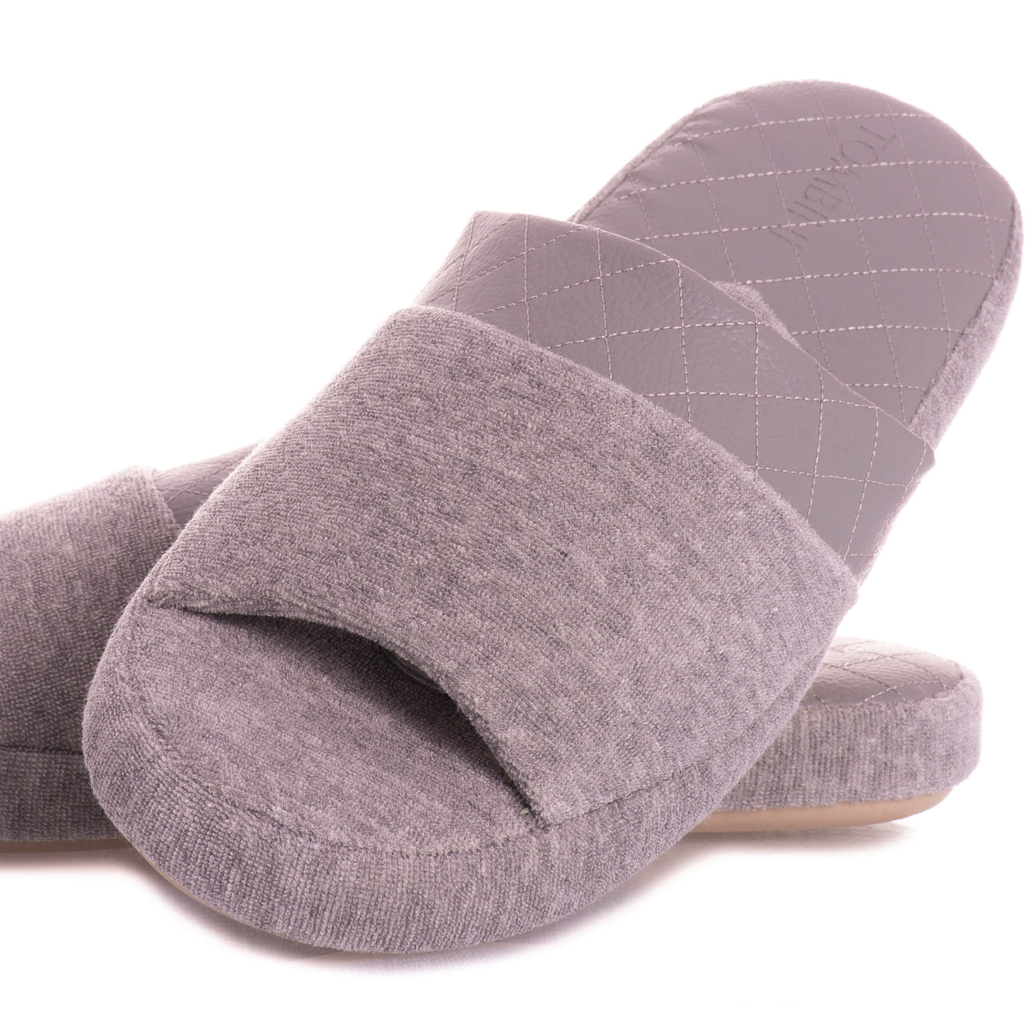 Chinelo Masculino Em Atoalhado Guilherme Aberto Cinza - Imagem 2