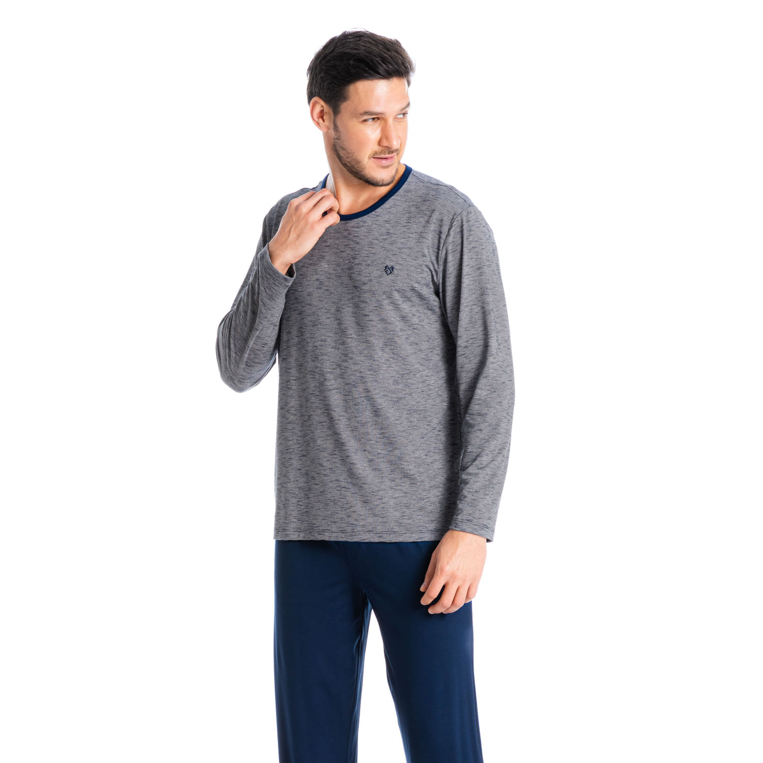 Pijama Masculino Longo Renan Azul-marinho - Imagem 1