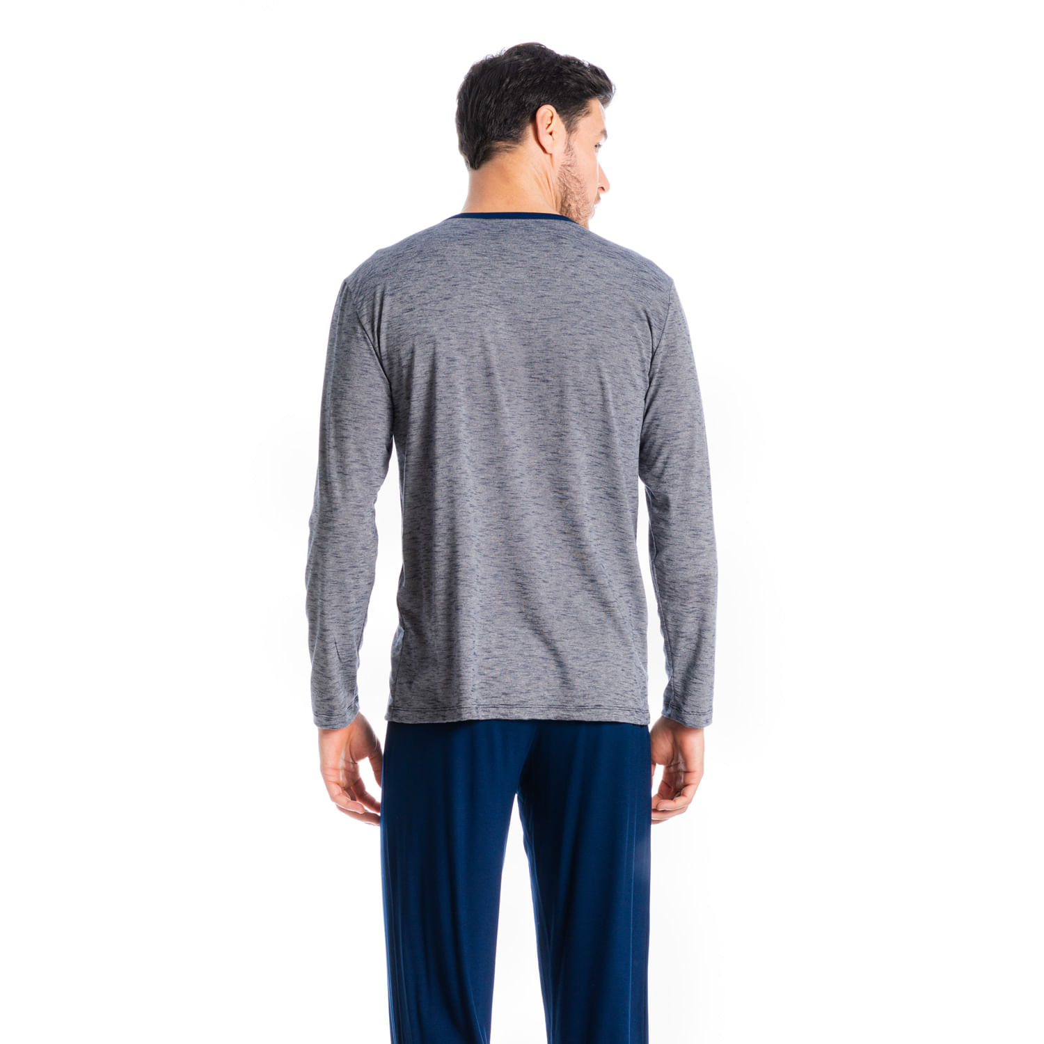 Pijama Masculino Longo Renan Azul-marinho - Imagem 2