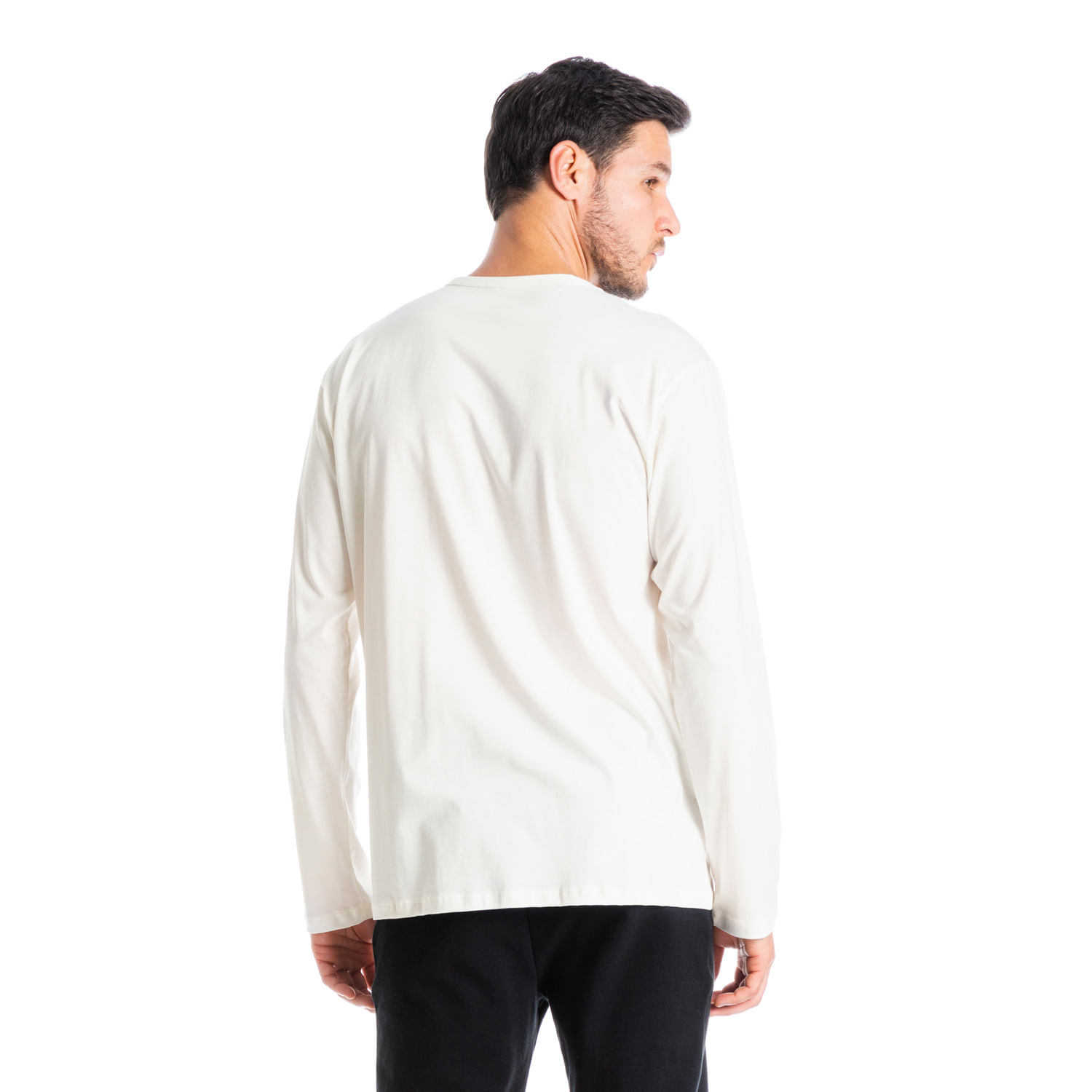 Camiseta Masculina Manga Longa Raul Branco - Imagem 2