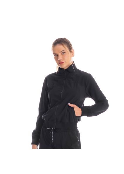 Jaqueta Corta Vento Com Bolso Runner Vivame Preto - Imagem 1