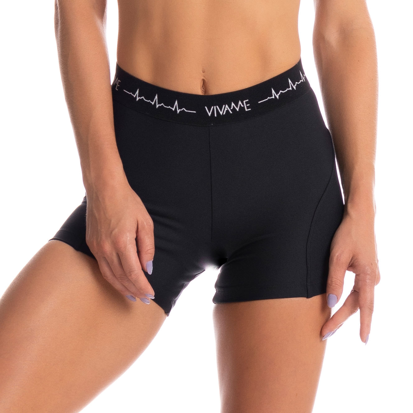 Shorts Feminino Lines Vivame Preto - Imagem 1