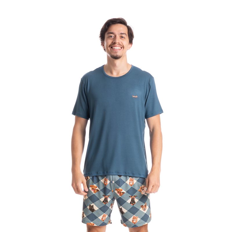 Pijama-Masculino-Curto-Xadrez-Vira-Latas-Daniela-Tombini