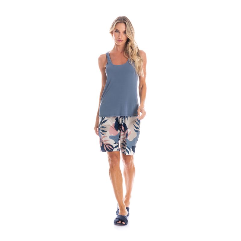 Pijama-Feminino-Bermuda-Folhagem-Rebeca-Daniela-Tombini