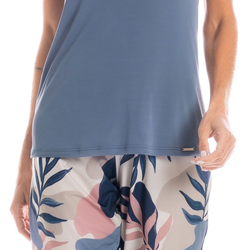 Pijama-Feminino-Bermuda-Folhagem-Rebeca-Daniela-Tombini