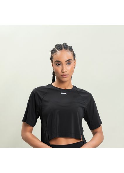 Camiseta Feminina Crop New Fluity Infinite Vivame Preto - Imagem 1