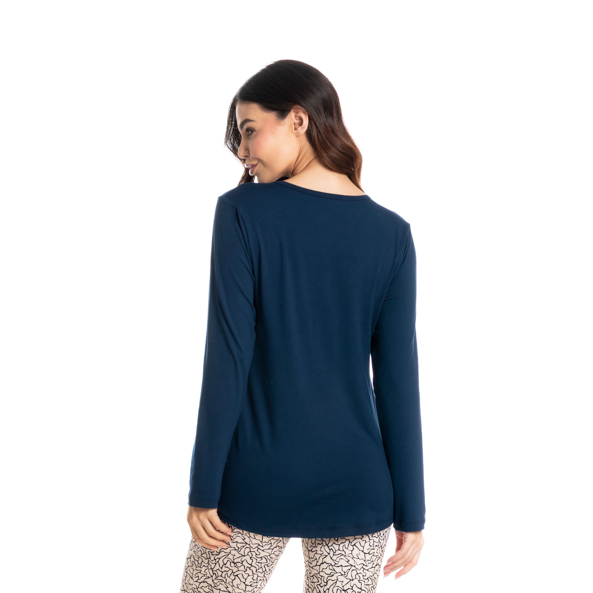 Pijama Feminino Legging Duda Azul-marinho - Imagem 2