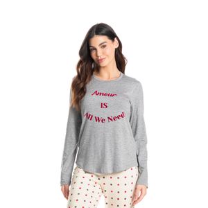 Pijama Feminino Longo Em Poá Marie