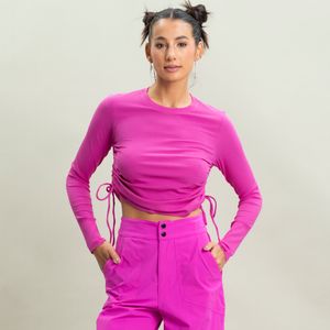 Camiseta Feminina Manga Longa Franzida Kelsey Vivame