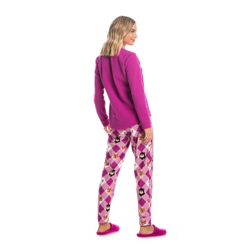 Pijama-Feminino-Longo-Em-Soft-Xadrez-Lyla-Daniela-Tombini