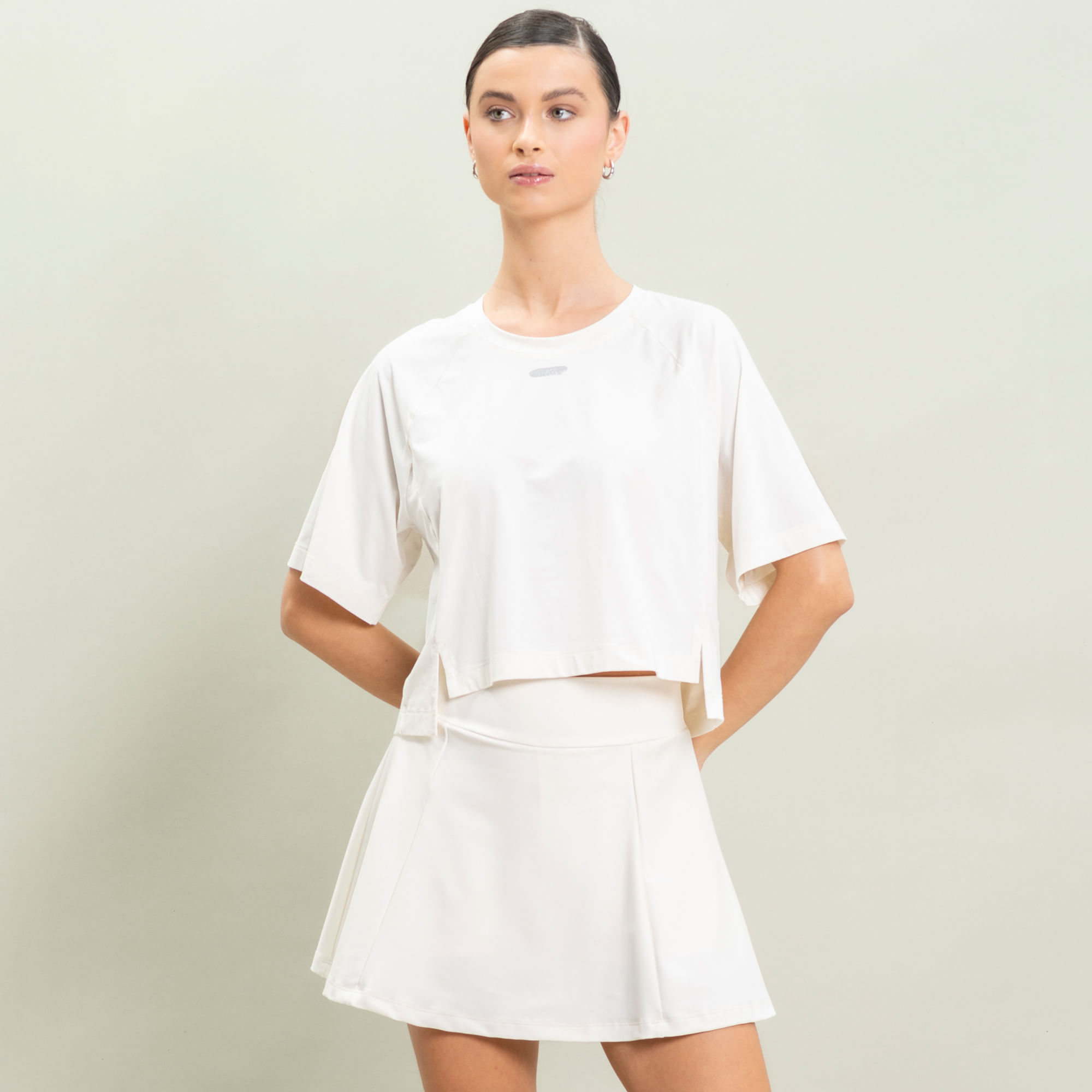 Camiseta Feminina Crop New Fluity Infinite Vivame Branco - Imagem 1
