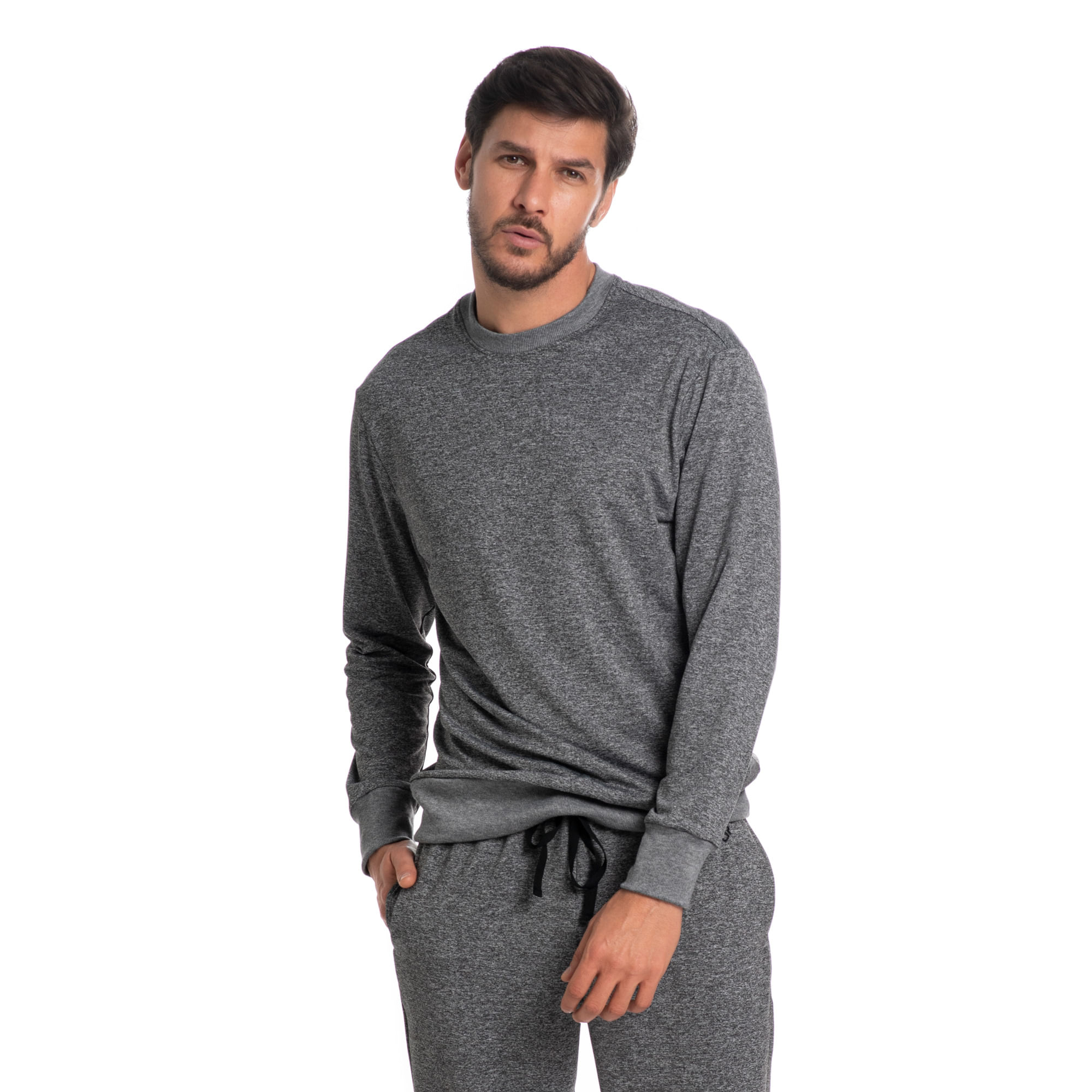 Blusa Masculina Térmica Caio Tombini Cinza - Imagem 1