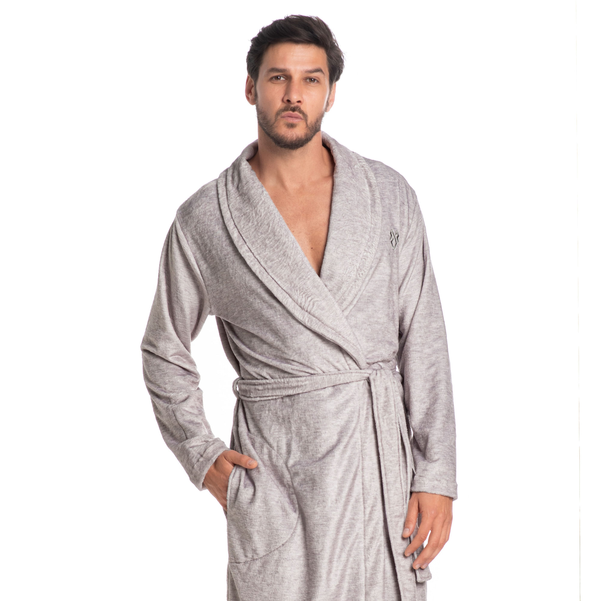 Robe Masculino Léo Tombini Cinza - Imagem 1