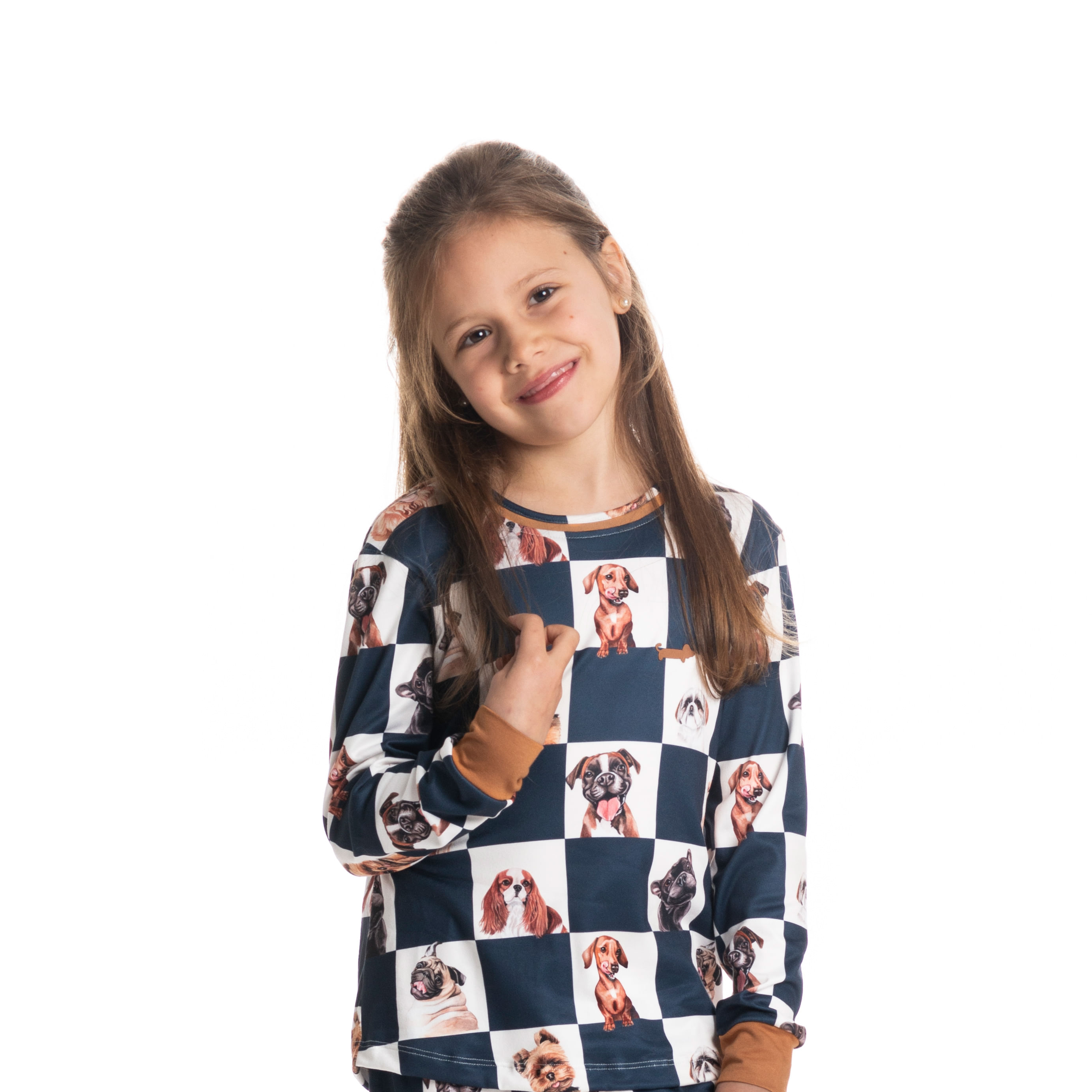 Pijama Unissex Infantil Longo Friends Azul-marinho - Imagem 1