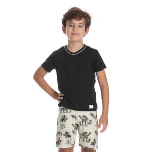 Pijama Infantil Masculino Curto Decote V Safari Tombini