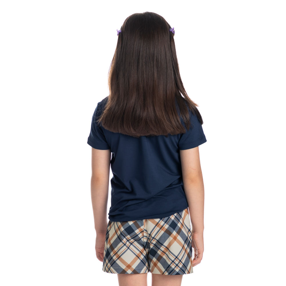 Pijama Infantil Unissex Curto Chess Tombini Azul-marinho - Imagem 2