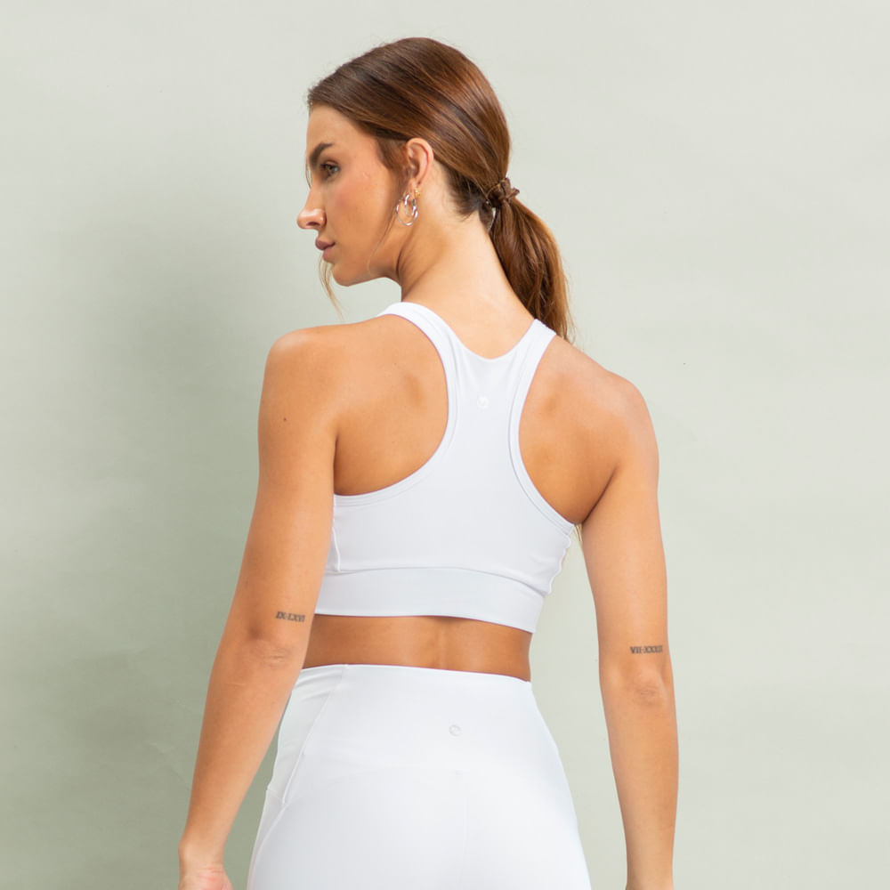 Top Nadador Com Ziper Energy Vivame Branco - Imagem 2