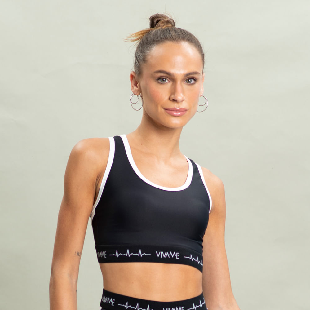 Top Cross Com Elastico Nadador Vivame Preto - Imagem 1