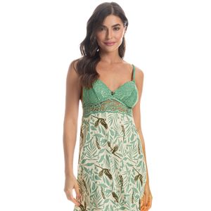 Camisola Com Renda Alice Gabriela Folhagem