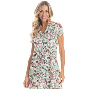 Camisão Abotoado Ceci Folhagem