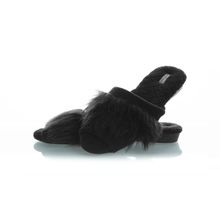 Chinelo Em Atoalhado Com Pelo Karina Preto - Imagem 1
