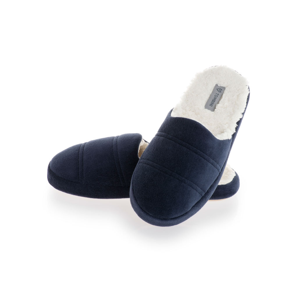 Chinelo Masculino Com Pelo Vicenzo Fechado Azul-marinho - Imagem 1