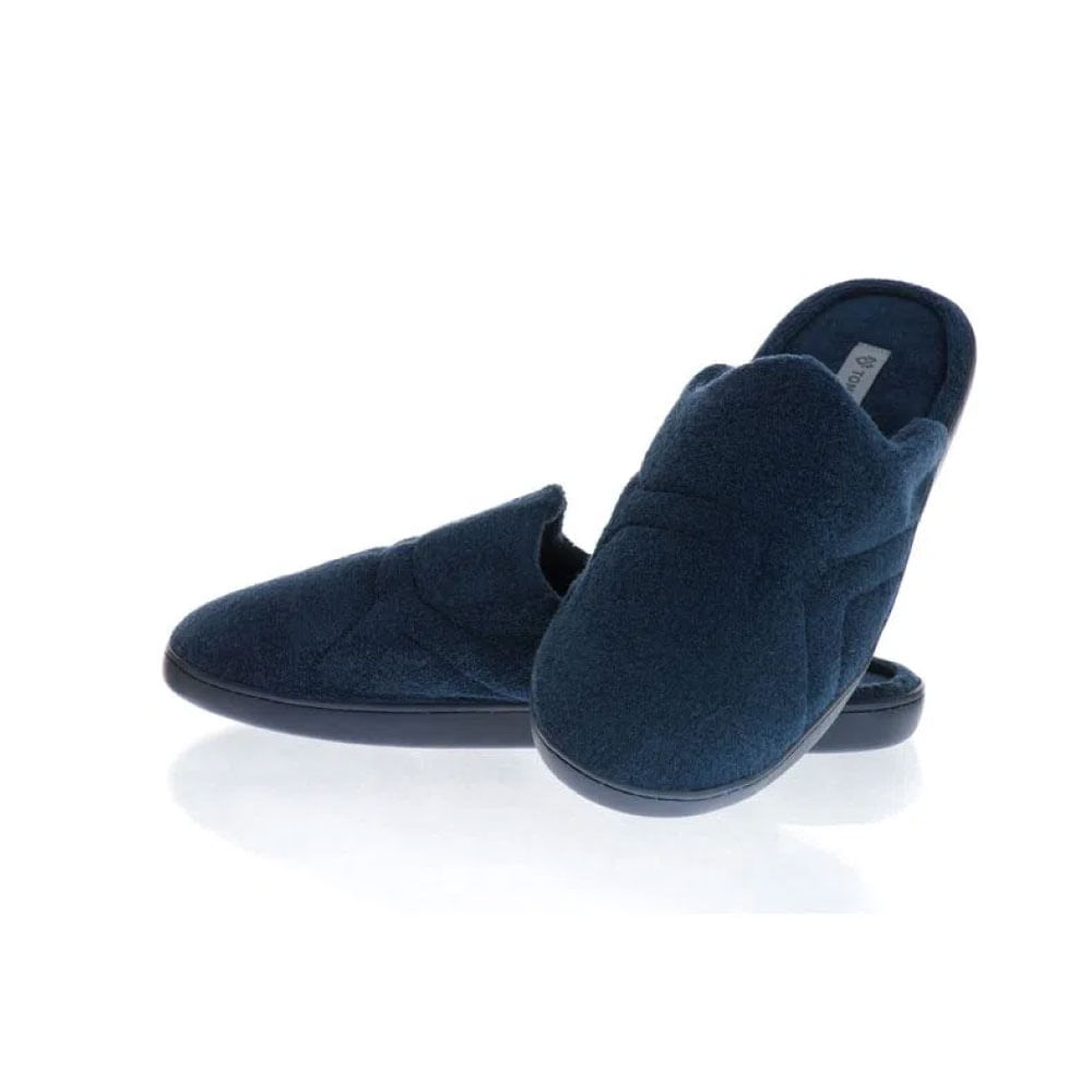 Chinelo Masculino Em Plush Fred Fechado Azul-marinho - Imagem 1
