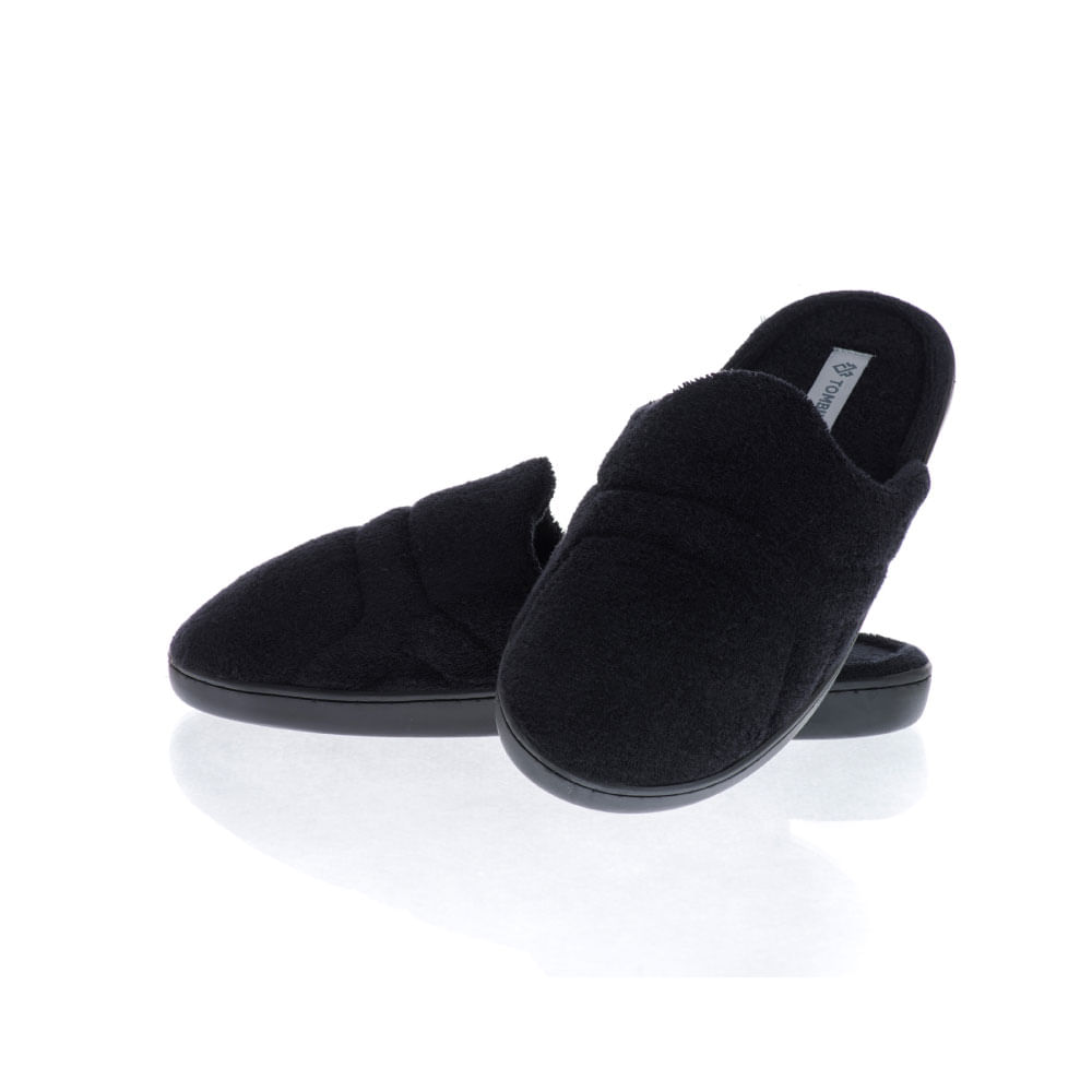 Chinelo Masculino Em Plush Fred Fechado Preto - Imagem 1