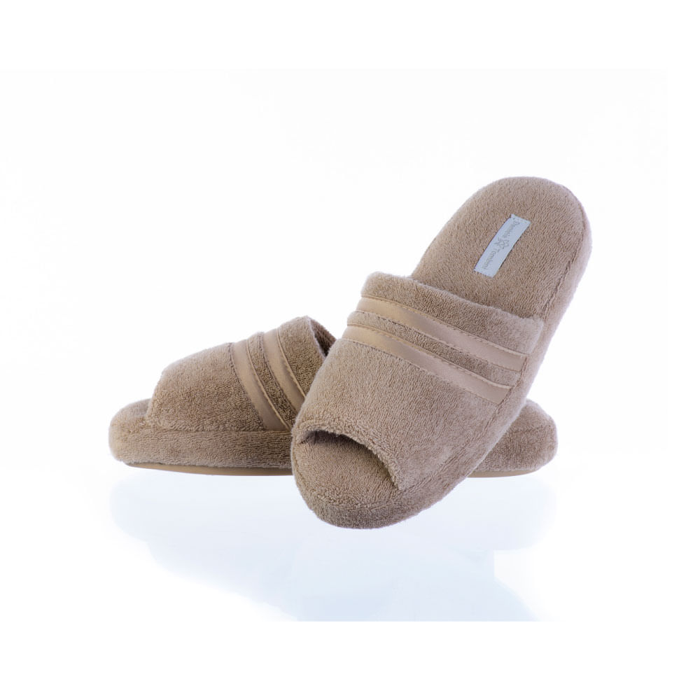 Chinelo Em Atoalhado Aberto Liss Bege - Imagem 1