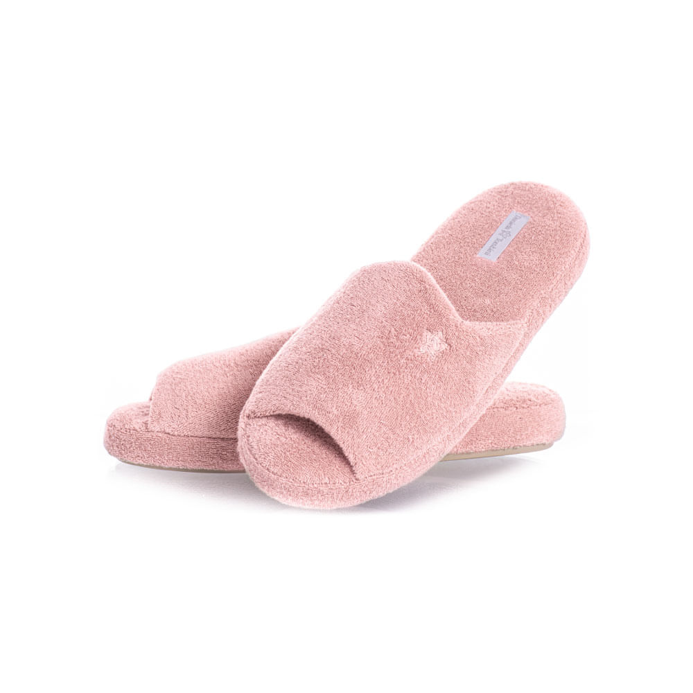 Chinelo Em Atoalhado Bruna Aberto Rosa - Imagem 1