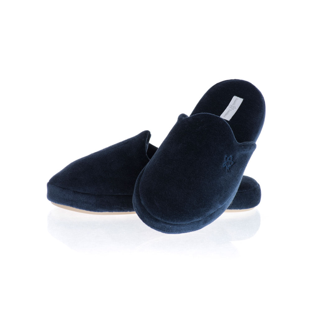 Chinelo Em Plush Elis Azul-marinho - Imagem 1
