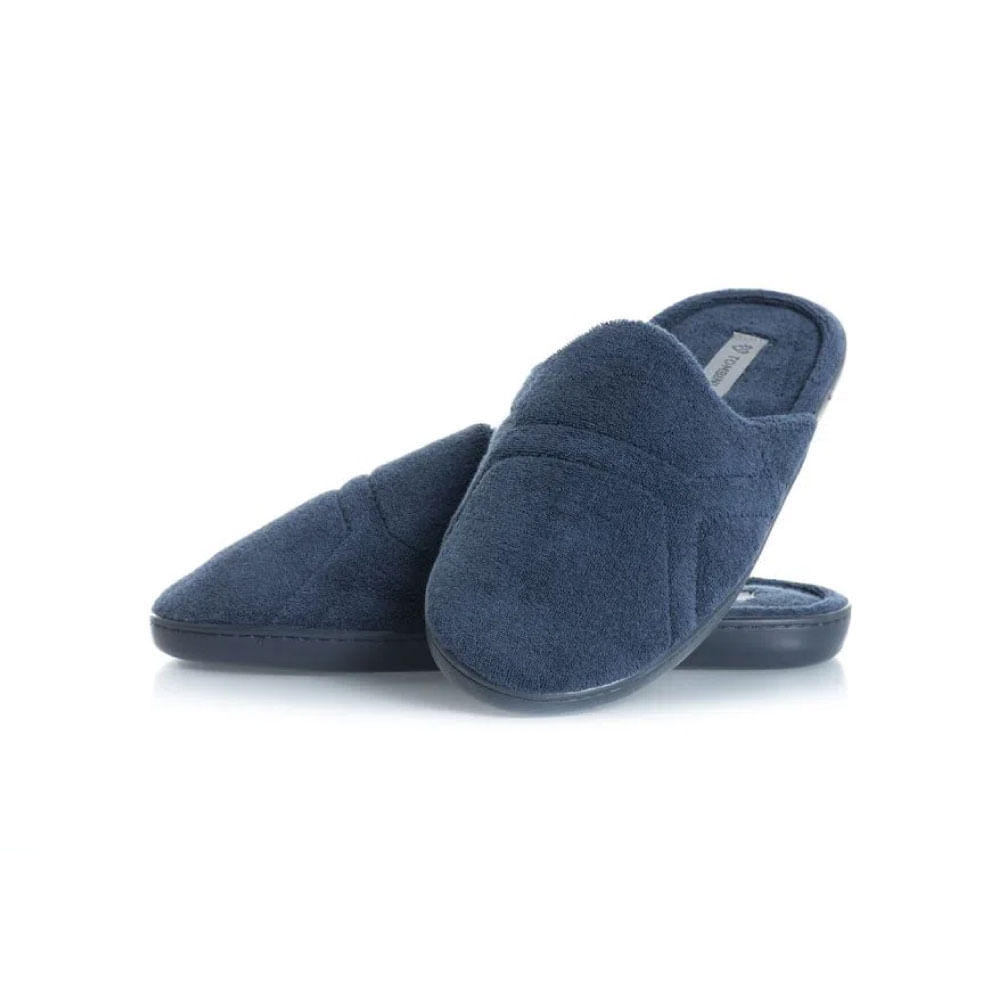 Chinelo Masculino Em Atoalhado Roger Fechado Azul-marinho - Imagem 1