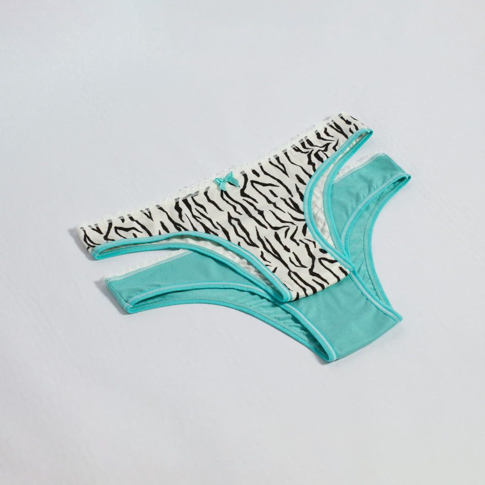 Kit De Calcinhas Summer Azul - Imagem 1