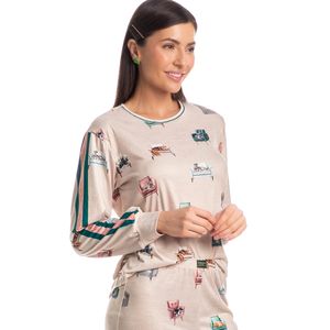 Pijama Feminino Longo Cats