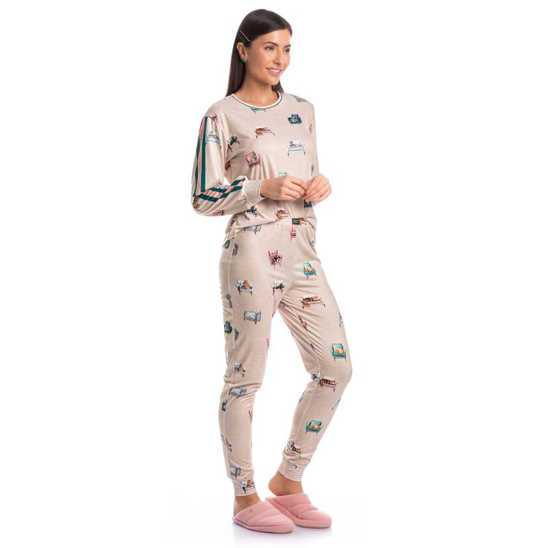 Pijama-Feminino-Longo-Cats